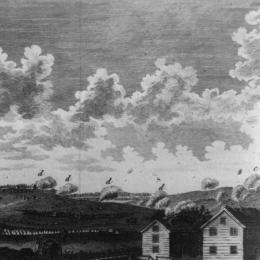 Print of the Battle of Rhode Island. 