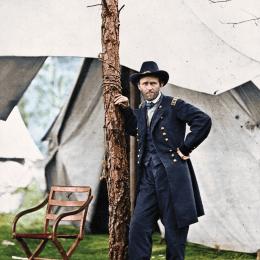 Colorized image of Ulysses S. Grant at Cold Harbor