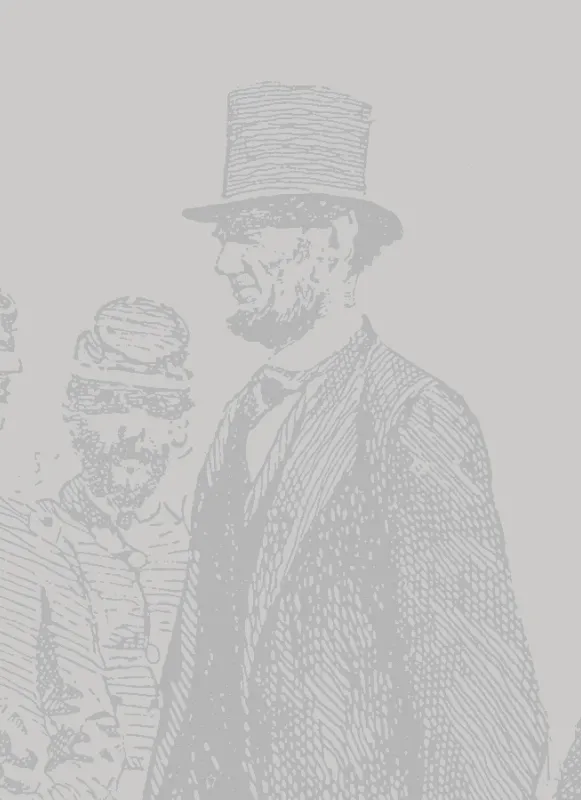 This is a sketch of Abraham Lincoln addressing Union soldiers.