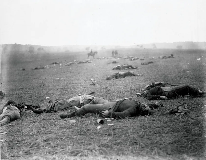 Union dead after the Battle of Gettysburg, Gettysburg, Pa., 1863.&nbsp;Photo by Alexander Gardner.