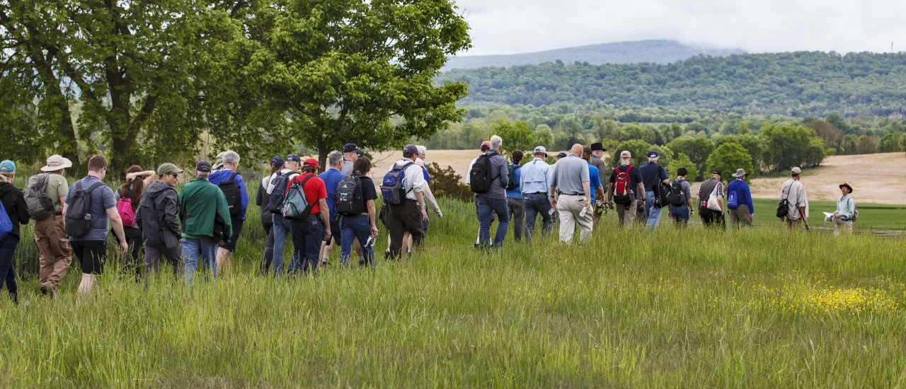 Trust members on a tour of Antietam National Battlefield in 2022