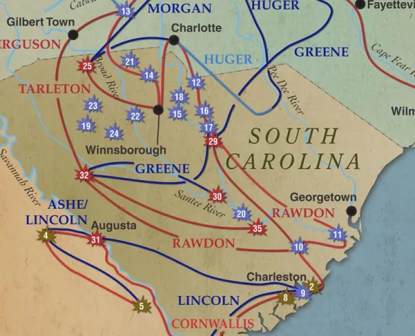 Major Battles of the Southern Campaign | 1776 - 1781