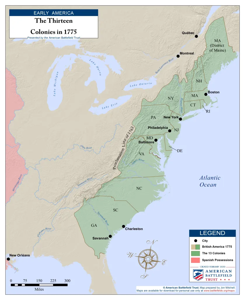 The Thirteen Colonies | 1775